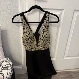 Elegant Black and Gold Dress